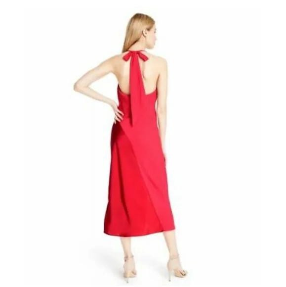 Cushnie for Target Red Halter Tie Neck Slip Dress Size 12 NWT - Picture 3 of 16